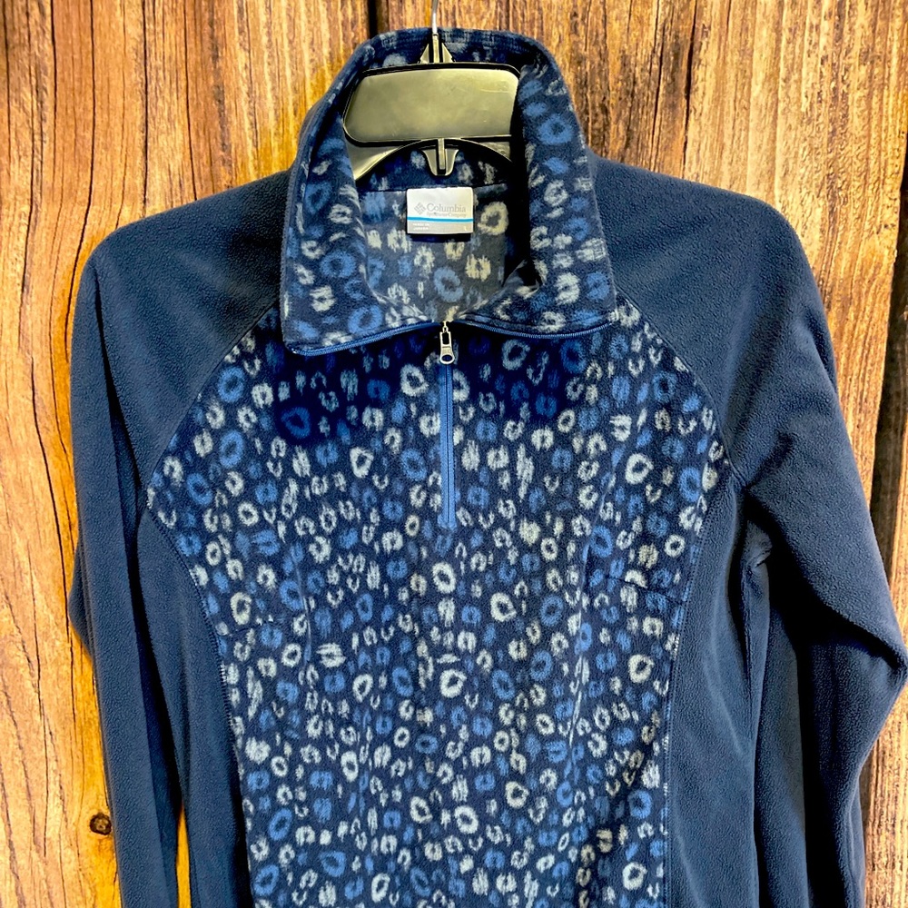 Columbia 3/4 Zip Fleece with Blue Pattern